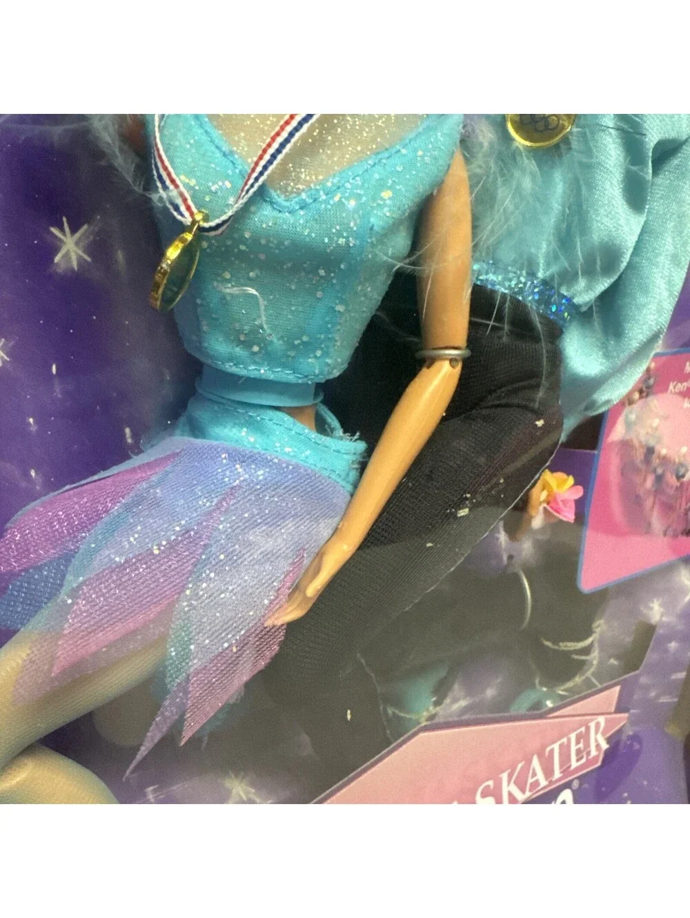 Barbie & Ken Olympic Skater USA Team Doll Set Vintage Mattel 18726 Damaged Box